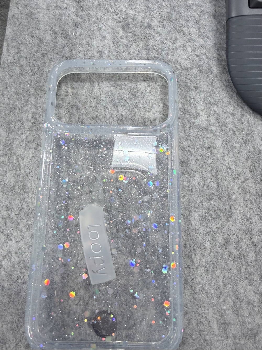 Loopy Case Clear Glitter Phone Case with Iridescent Sparkle